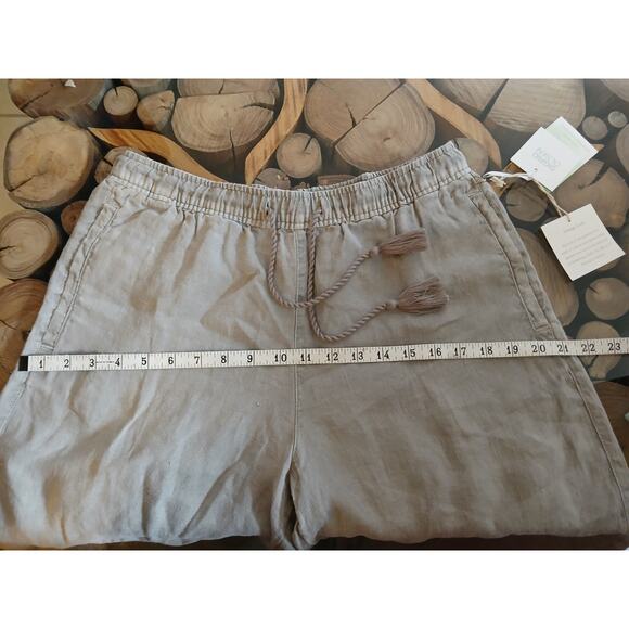 Sigrid Olsen 100% Linen Pants Elastic Drawstring Jogger Gray NWT Medium - Picture 4 of 9